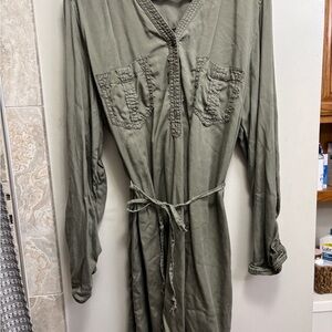 Maurices Sage Long Sleeve Dress